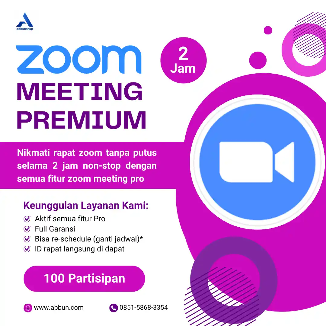 Zoom Harian 100 Partisipan - 2 Jam